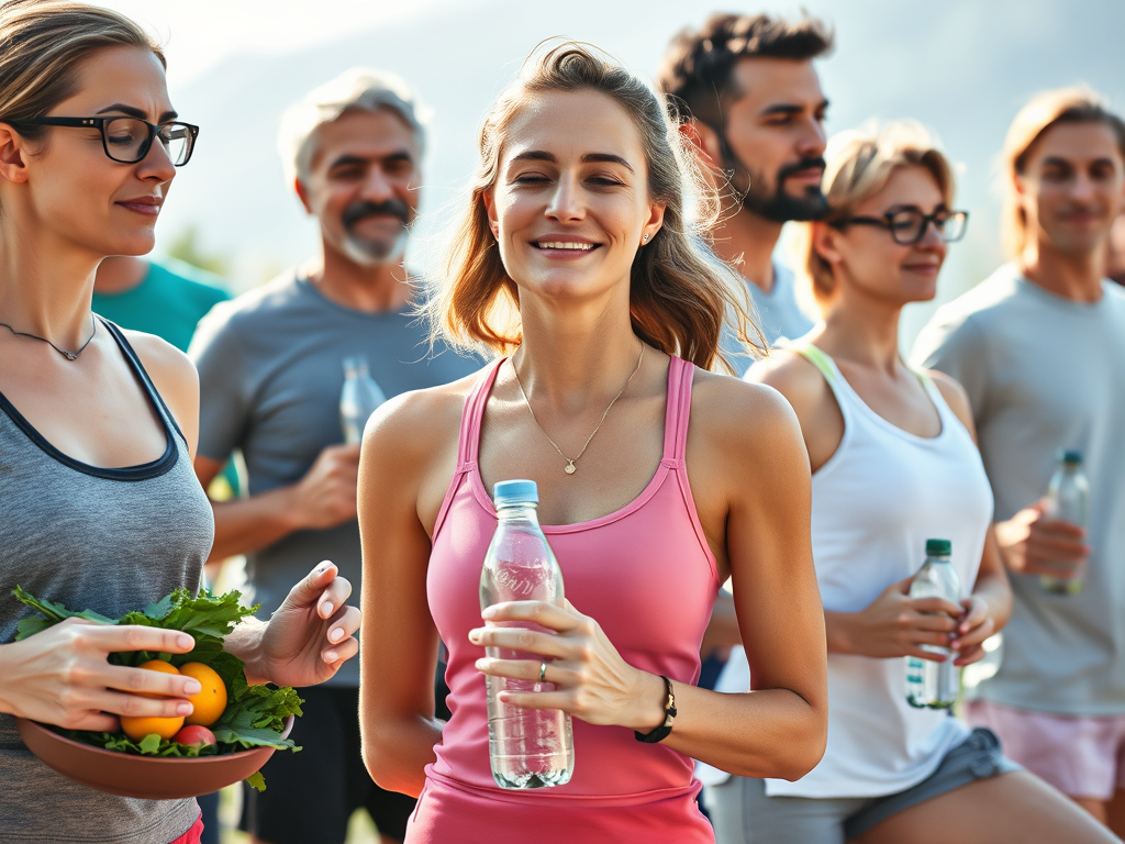 Middle-aged Americans practicing anti-inflammatory lifestyle habits, promoting health and wellness. SELFLOVECLUB