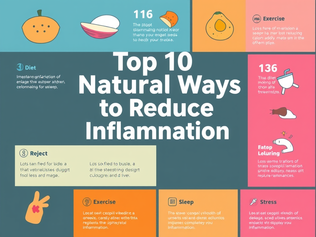 Infographic detailing ten natural strategies to combat inflammation for improved health. SELFLOVECLUB
