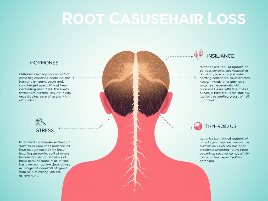 Infographic showing 5 causes of hair loss in 30s and 40s – SELFLOVECLUB