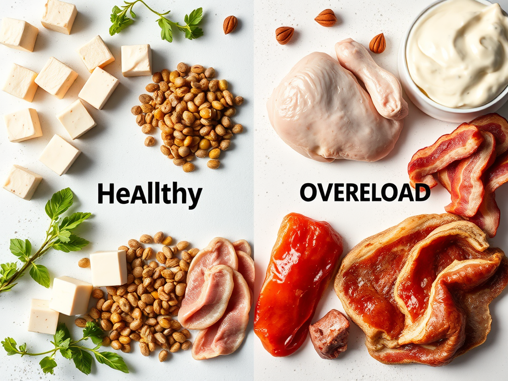 A visual comparison of clean vs inflammatory protein sources for better health. SELFLOVECLUB