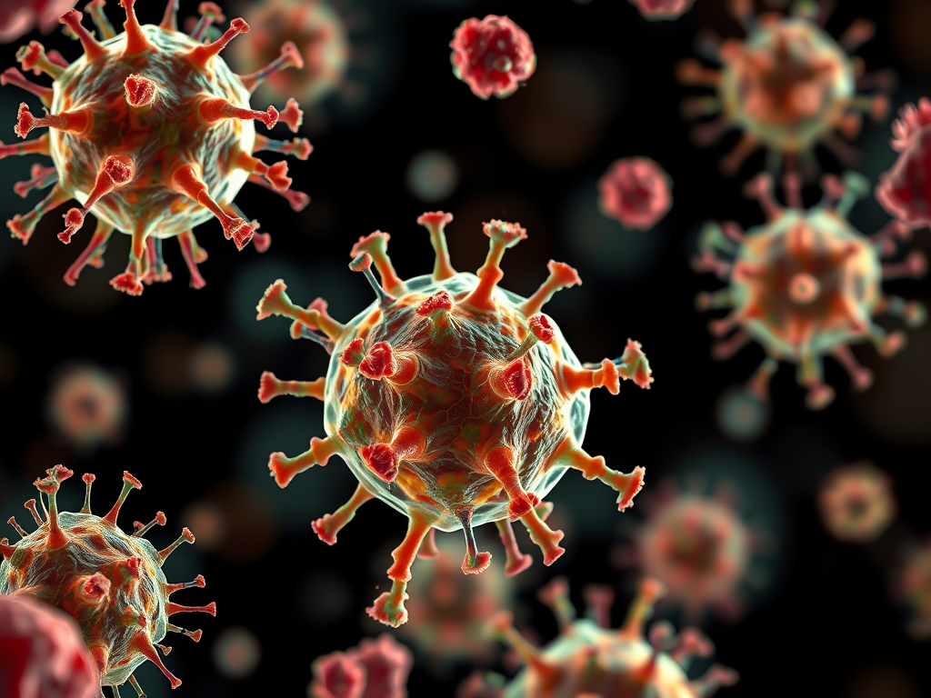 A visualization of antibiotic-resistant bacteria, symbolizing the superbug threat. SELFLOVECLUB