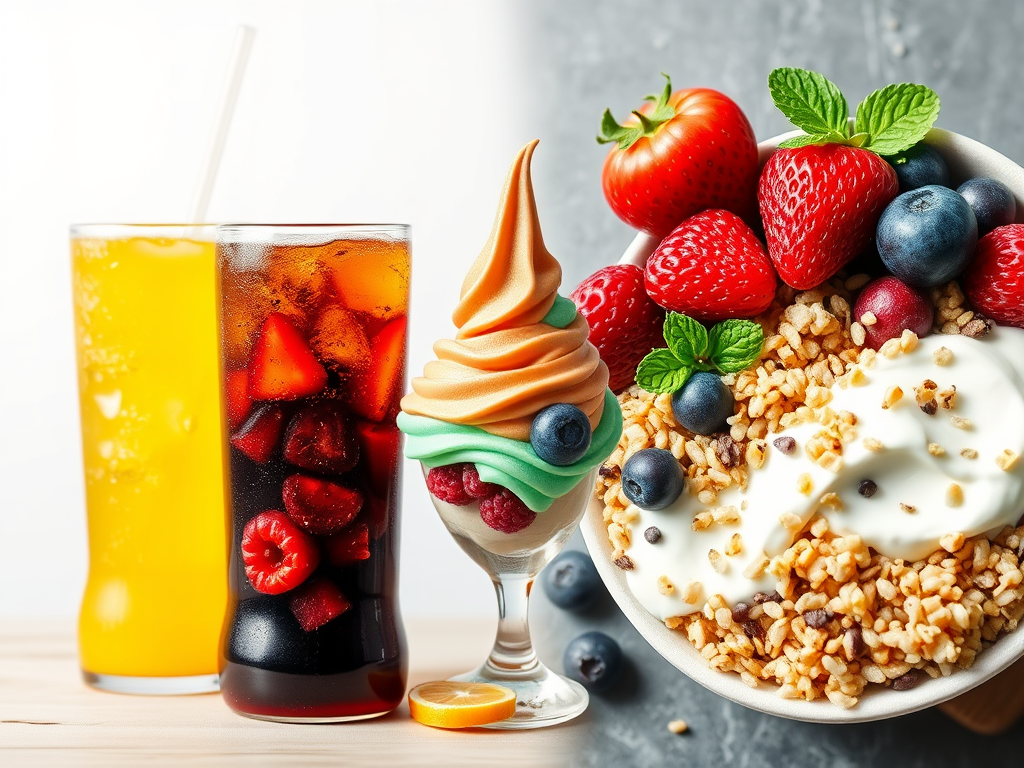 A visual comparison of foods diabetics should avoid versus smart alternatives. SELFLOVECLUB

