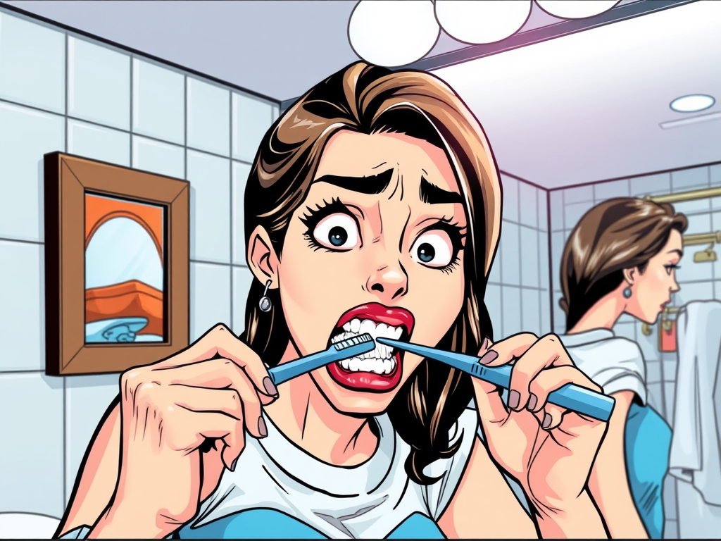 A woman concerned about persistent bad breath despite good hygiene habits. SELFLOVECLUB