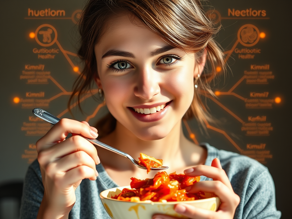 A young woman improving her gut health through probiotic foods for better brain clarity. SELFLOVECLUB