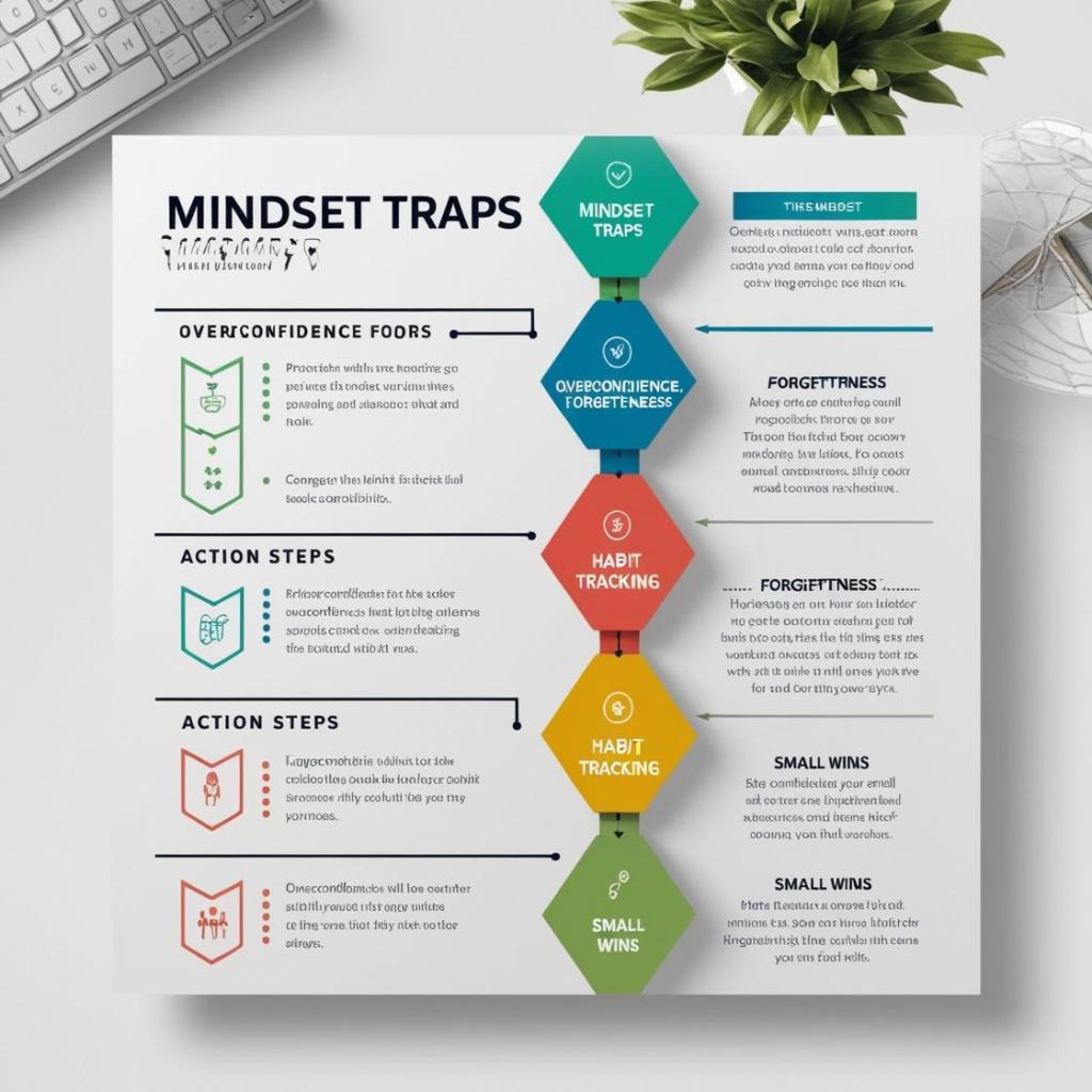 A wellness strategy diagram highlighting common mindset blocks and practical health tips. SELFLOVECLUB

