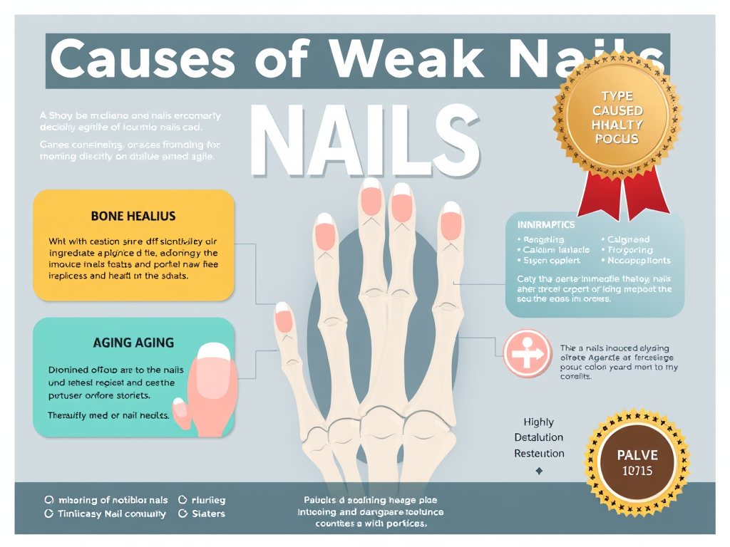 Infographic highlighting the causes of brittle nails and nutritional solutions – SELFLOVECLUB

